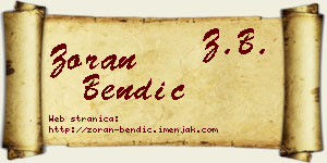 Zoran Bendić vizit kartica